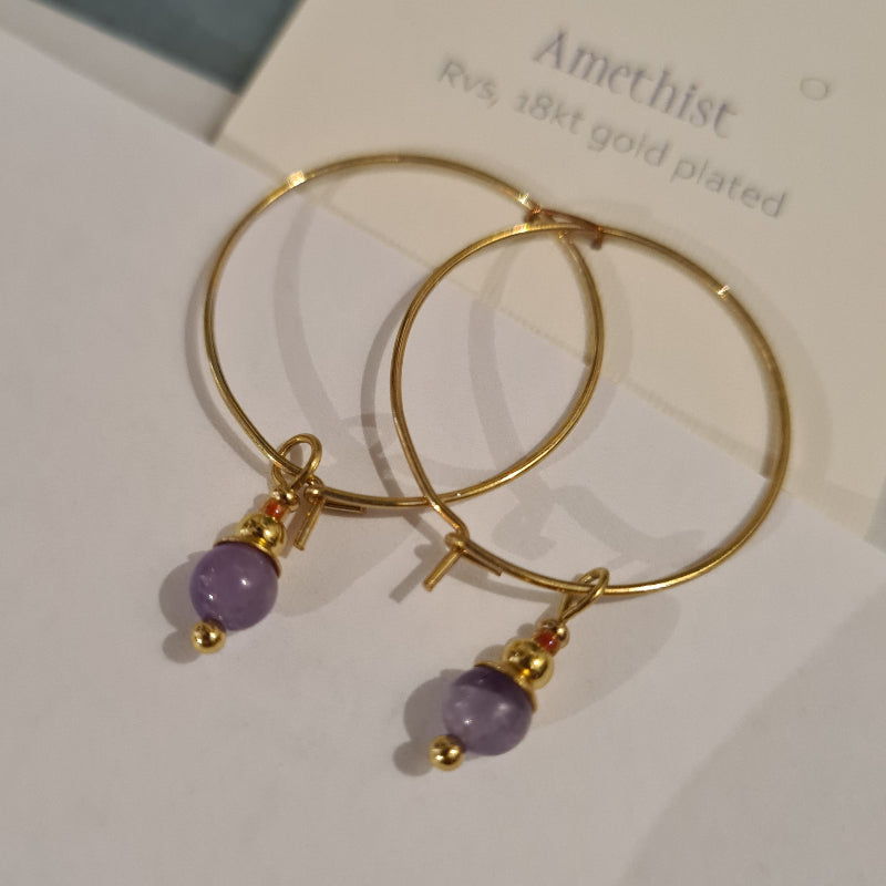 Stonestreet 'Amethist' Oorringen
