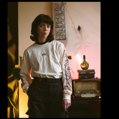 Longsleeve 'Print Arm' natural raw