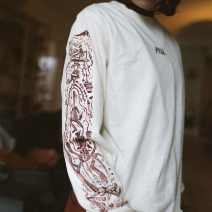 Longsleeve 'Print Arm' natural raw