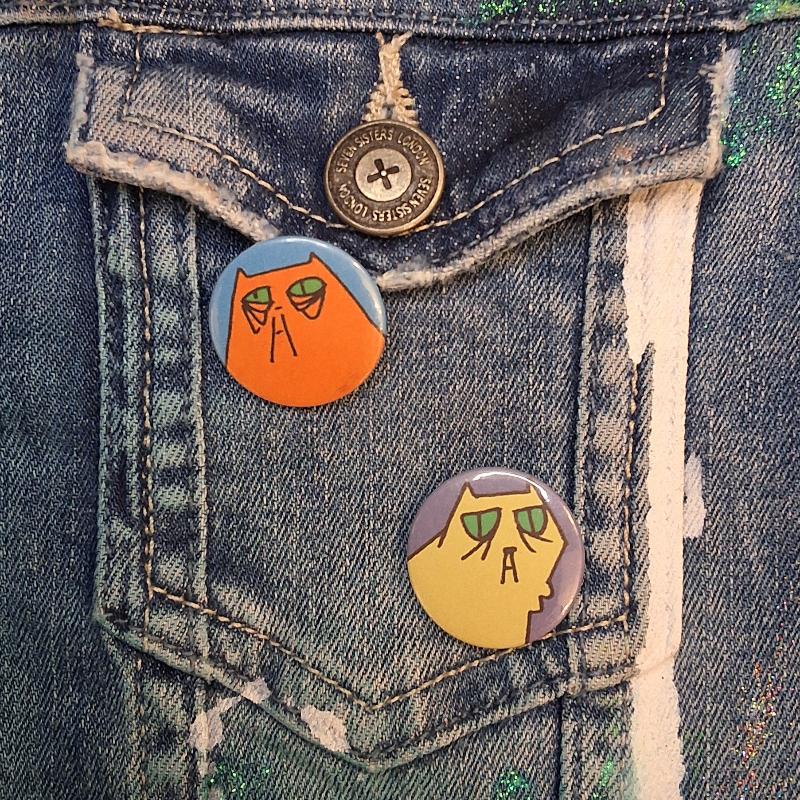 Button 'Grumpy Gele Kat'