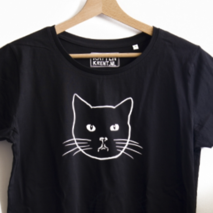 Shirt met Groot Poezenhoofd