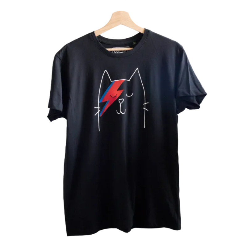 Shirt met Bowie Kat