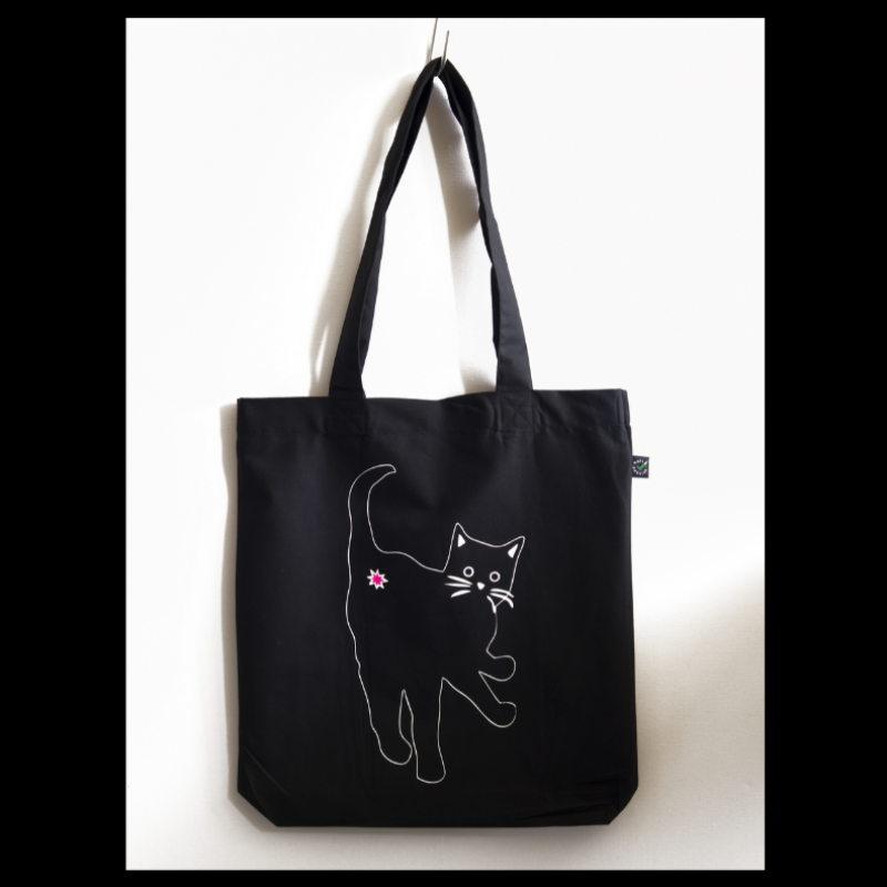 Totebag zwart 'KattenKRENT'