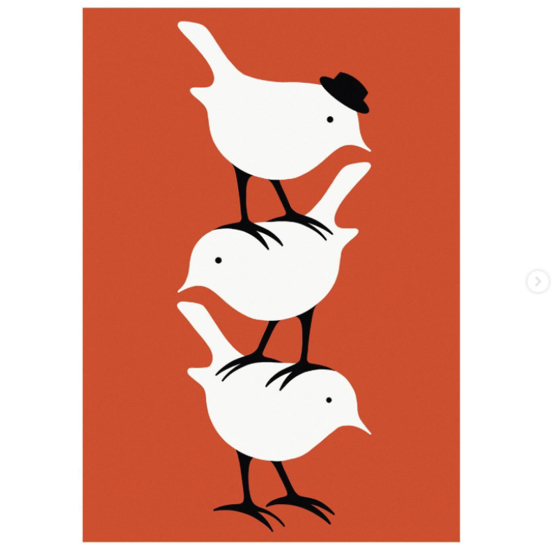 Kaart 'Bird with Hat'