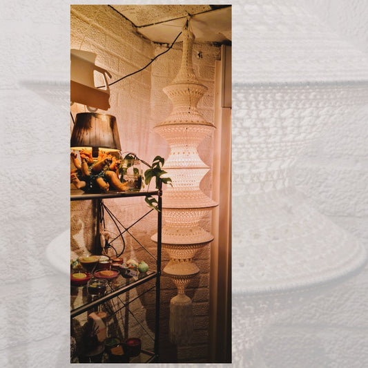 Hanglamp Boho-visnet Ecru