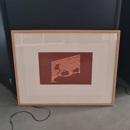 Welmaakt 'Badkamer' linoprint