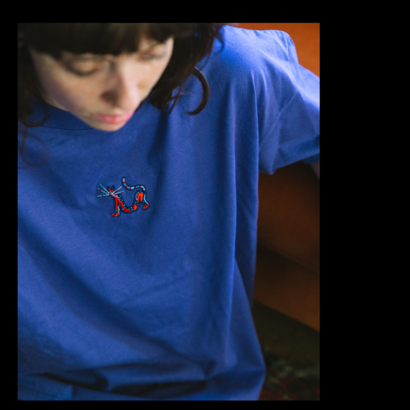 Shirt 'Catpose' boxy dusk