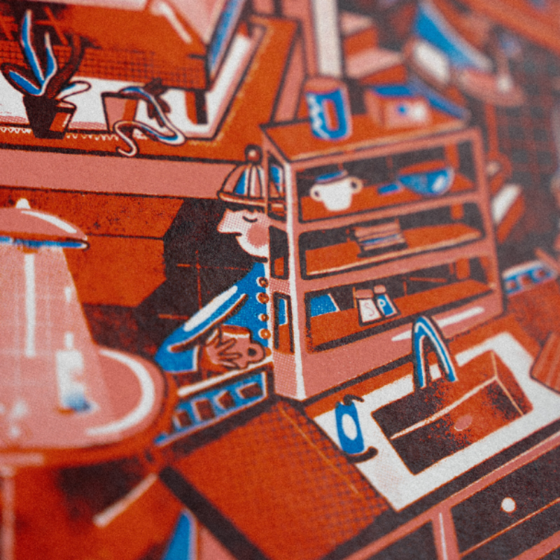 Art Print/Zeefdruk 'Woonkamer'