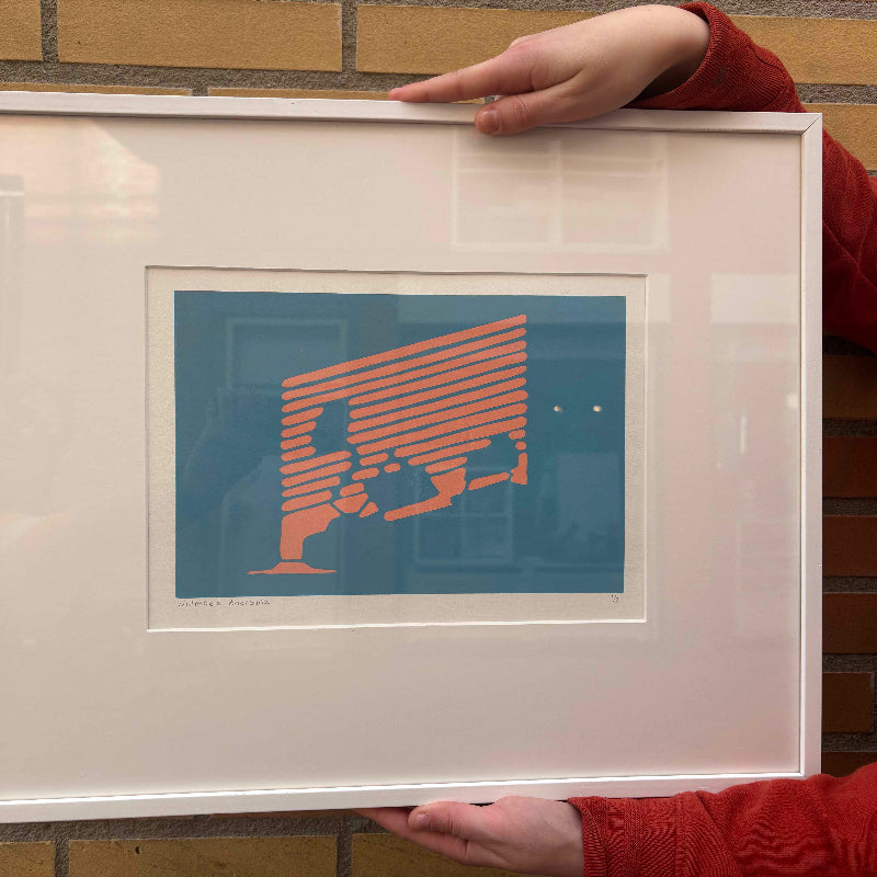 Welmaakt 'Badkamer' linoprint