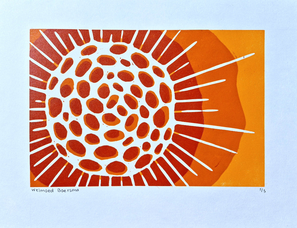 Welmaakt 'ORANJE' lino-print