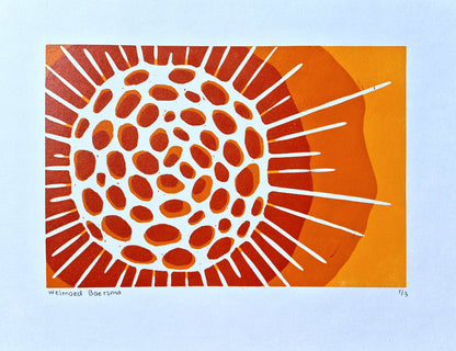 Welmaakt 'ORANJE' lino-print