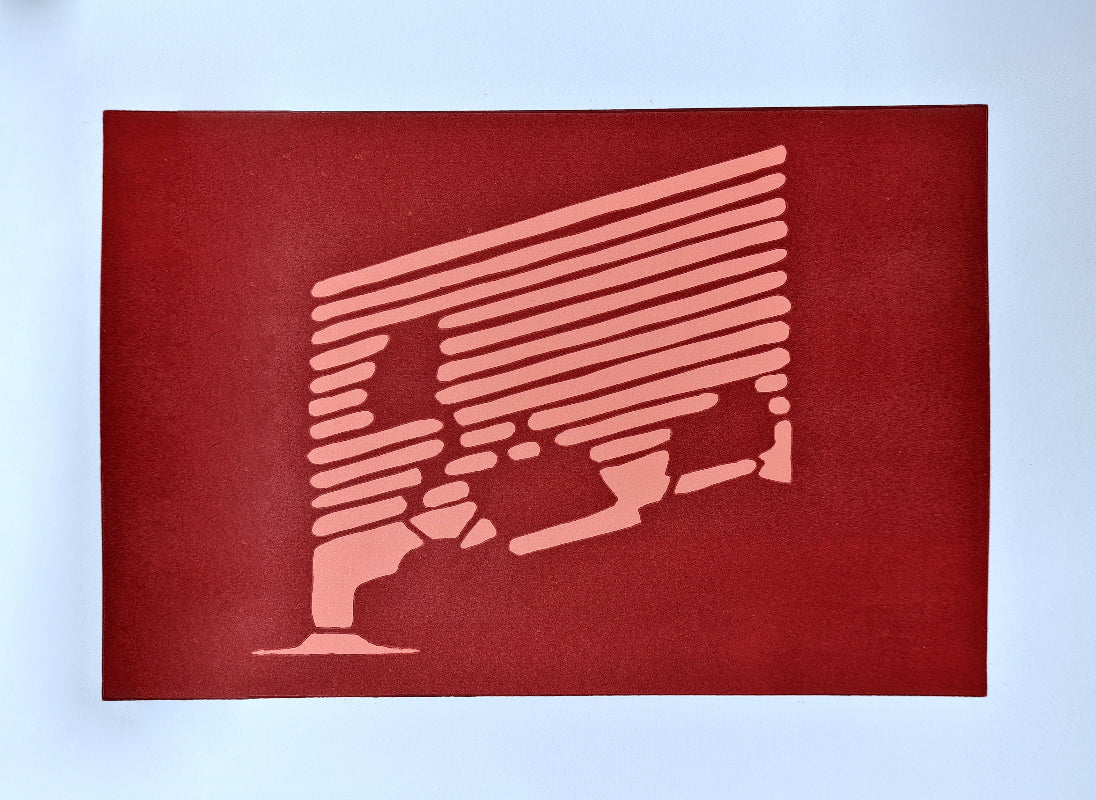Welmaakt 'Badkamer' linoprint