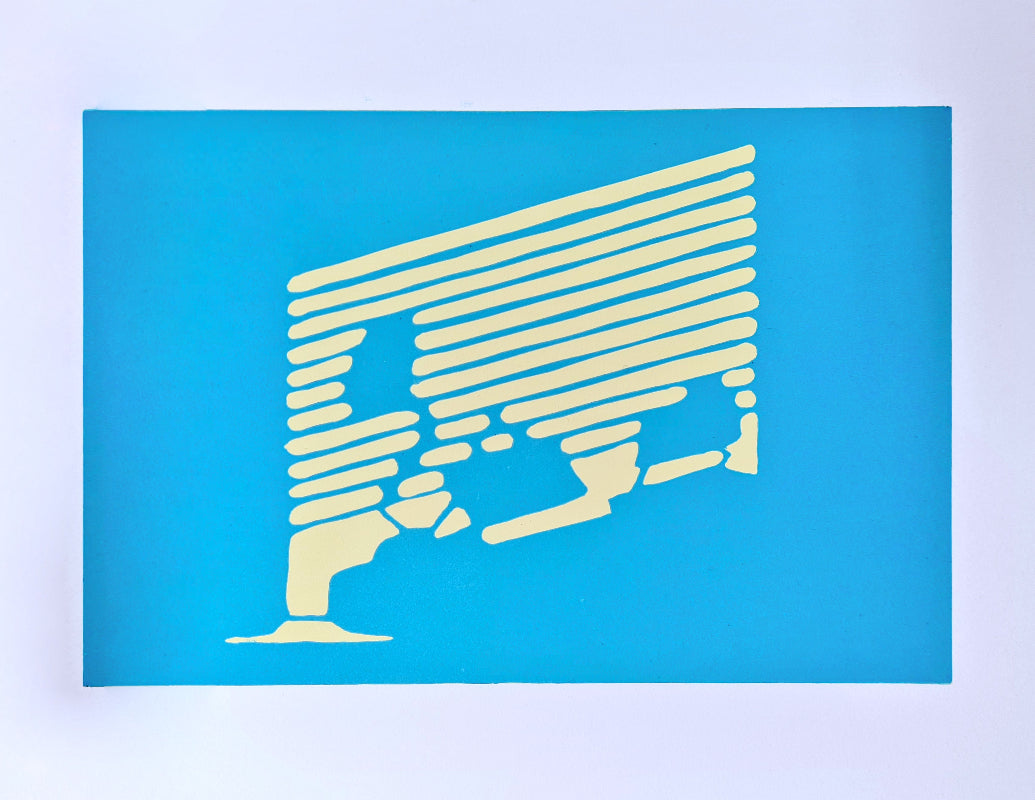 Welmaakt 'Badkamer' linoprint