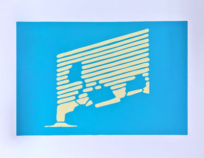 Welmaakt 'Badkamer' linoprint