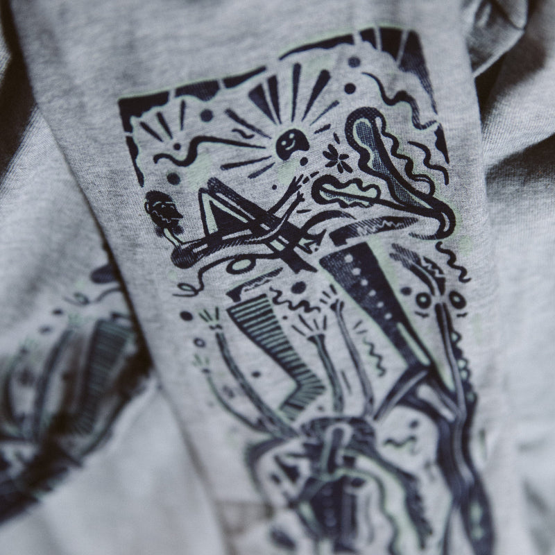 Longsleeve 'Print Arm' Grijs