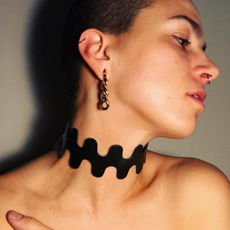 Choker SQUIGGLE zwart HEIJST