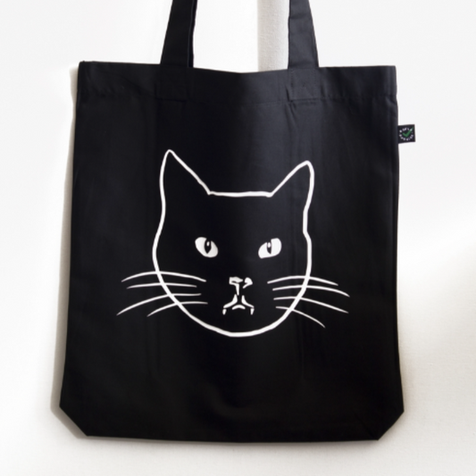 Totebag zwart 'KattenKOP'