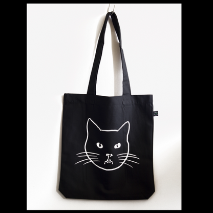 Totebag zwart 'KattenKOP'